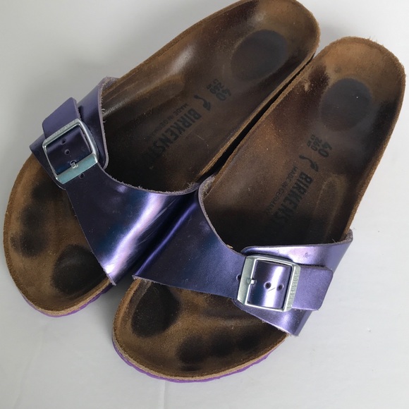 purple metallic birkenstocks